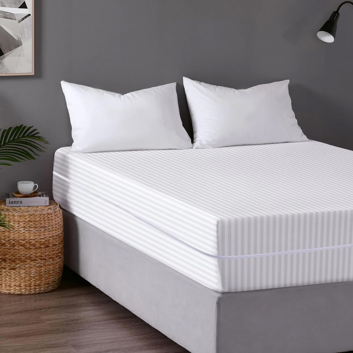 Наматрасник Satin Stripe против клопов на молнии, глубина 30 см, противопылевой, дышащий, фото №6 Наматрасник Satin Stripe против клопов на молнии, глубина 30 см, противопылевой, дышащий, фото №6