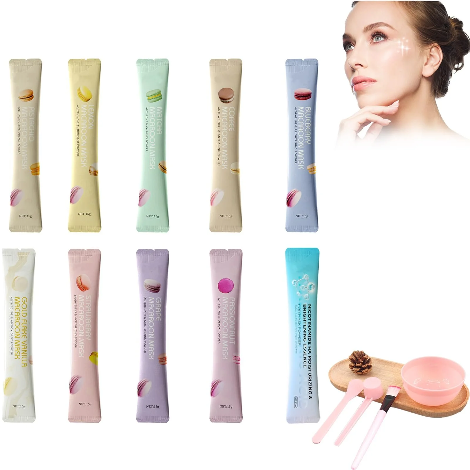 Маска для обличчя желеподібна 10 шт. Зволожуюча маска для обличчя, фото №1