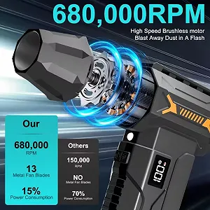 Портативный турбовентилятор Violent HFX-07 Turbo Jet Fan 680000 RPM Black synthetic.ua - Фото 1