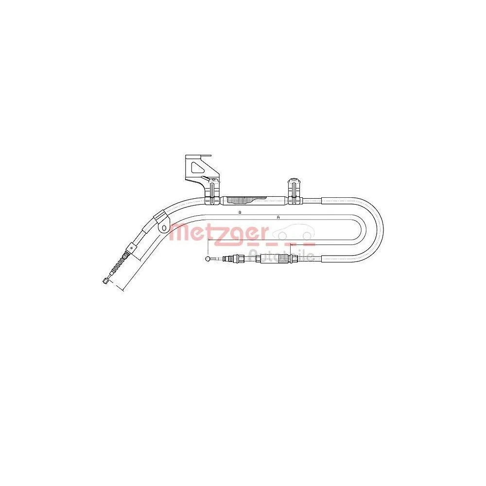 Трос стоянкового гальма METZGER 10.7482 для VW задній лівий, фото №1