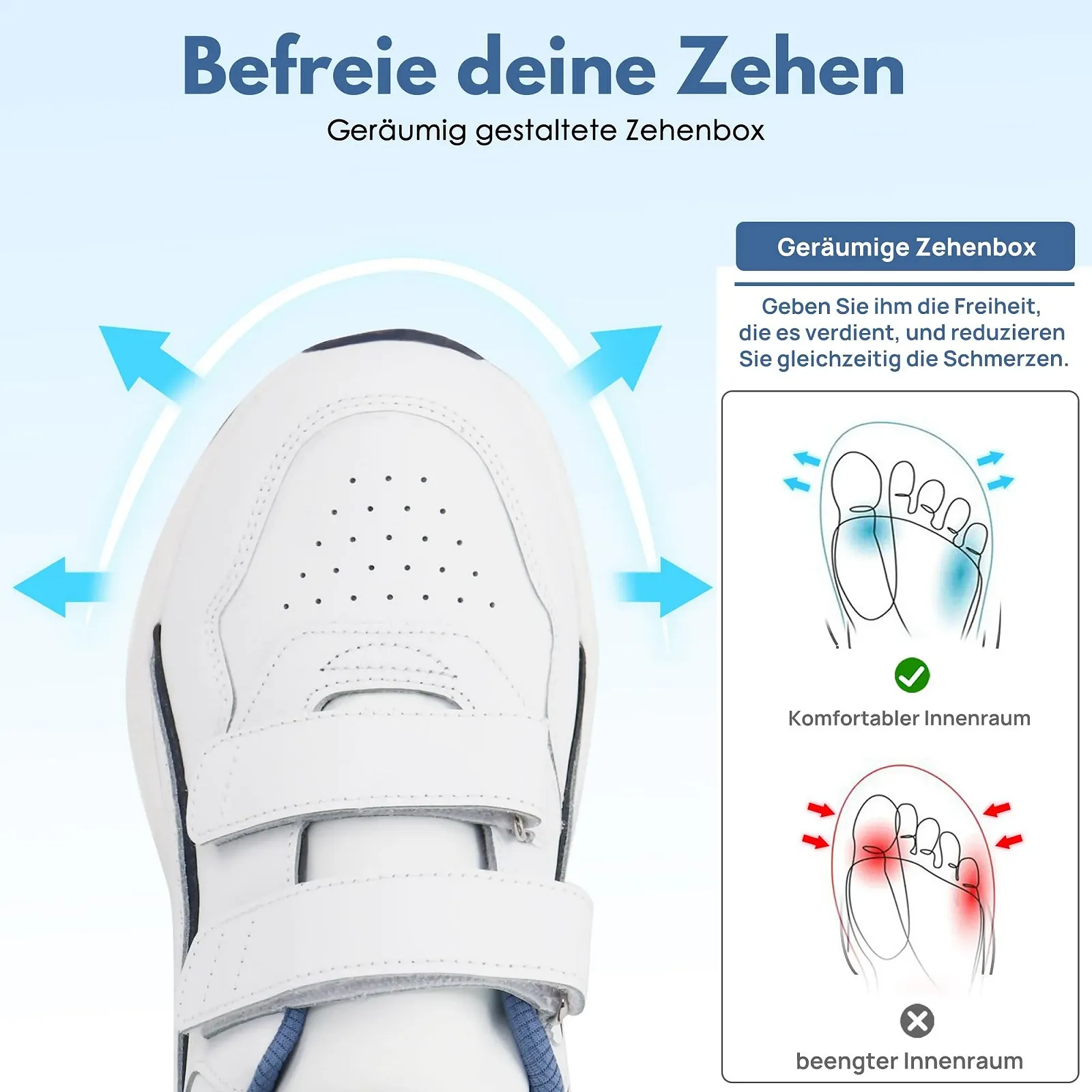 Кросівки Ortho+rest жіночі діабетичні з натуральної шкіри для ходьби з широким носком, фото №3