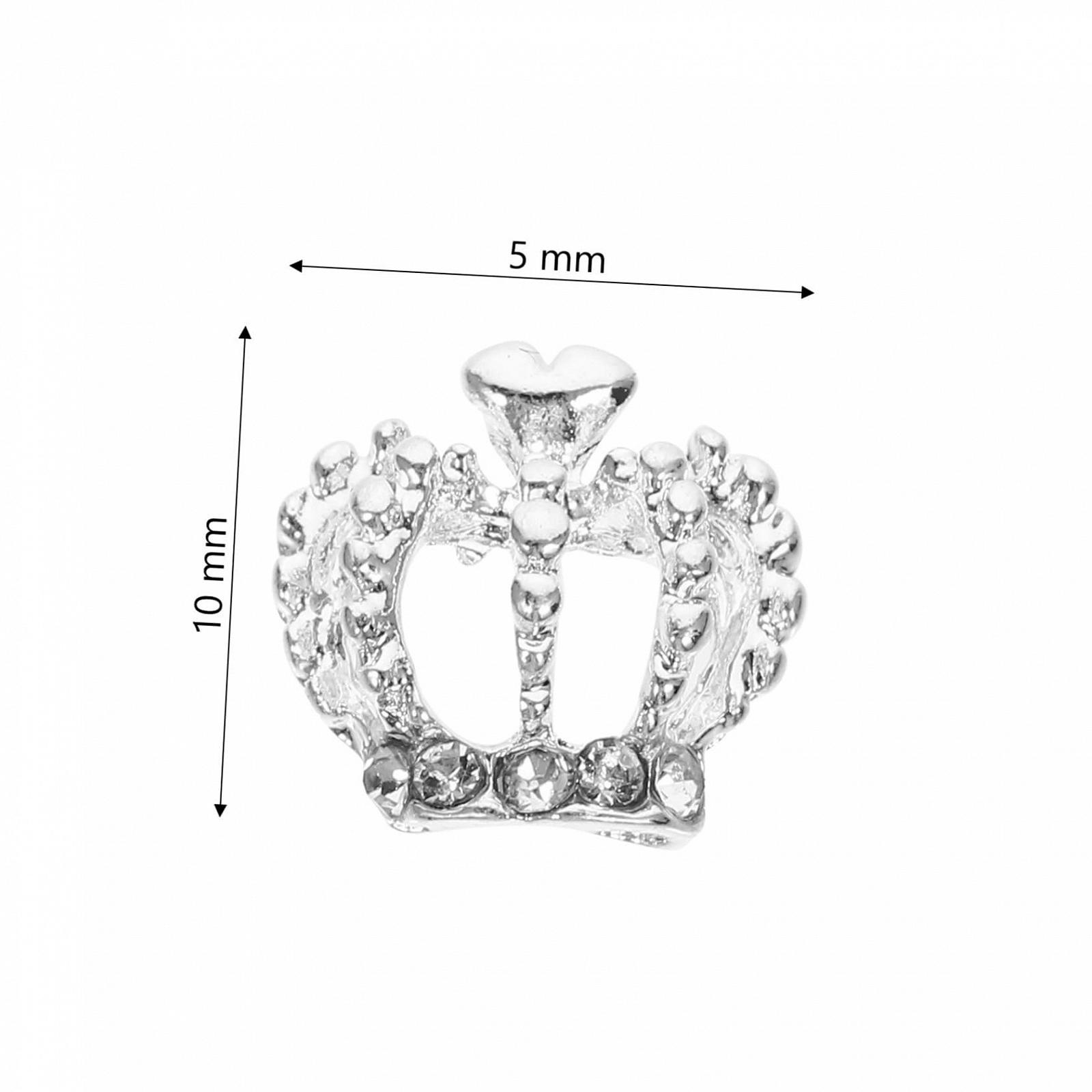 Прикраса для нігтів Корона WOONEKY . Блискітки, фольга, стрази, 3D, сплав, фото №6