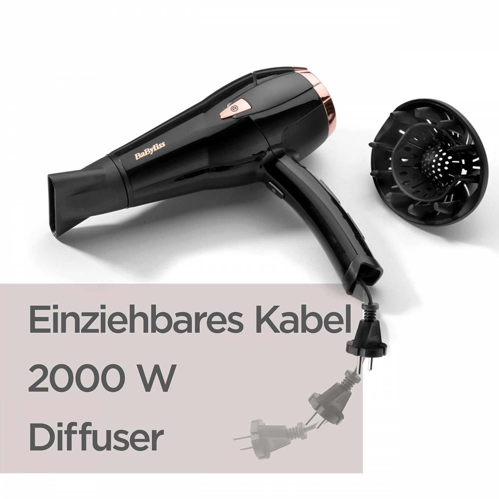 Фен Babyliss Cordkeeper Ionic 2000 D373E, 2000 Вт, черный, фото №4