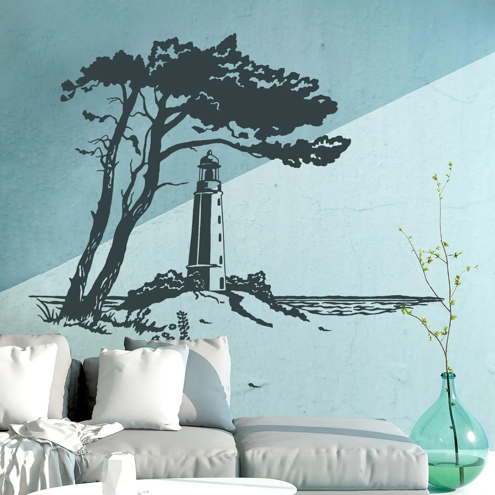 Наклейка на стіну ilka parey wandtattoo-welt Baltic Sea Hiddensee with Lighthouse M1929 XXXL 200x153 см Black, фото №3 Наклейка на стіну ilka parey wandtattoo-welt Baltic Sea Hiddensee with Lighthouse M1929 XXXL 200x153 см Black, фото №3