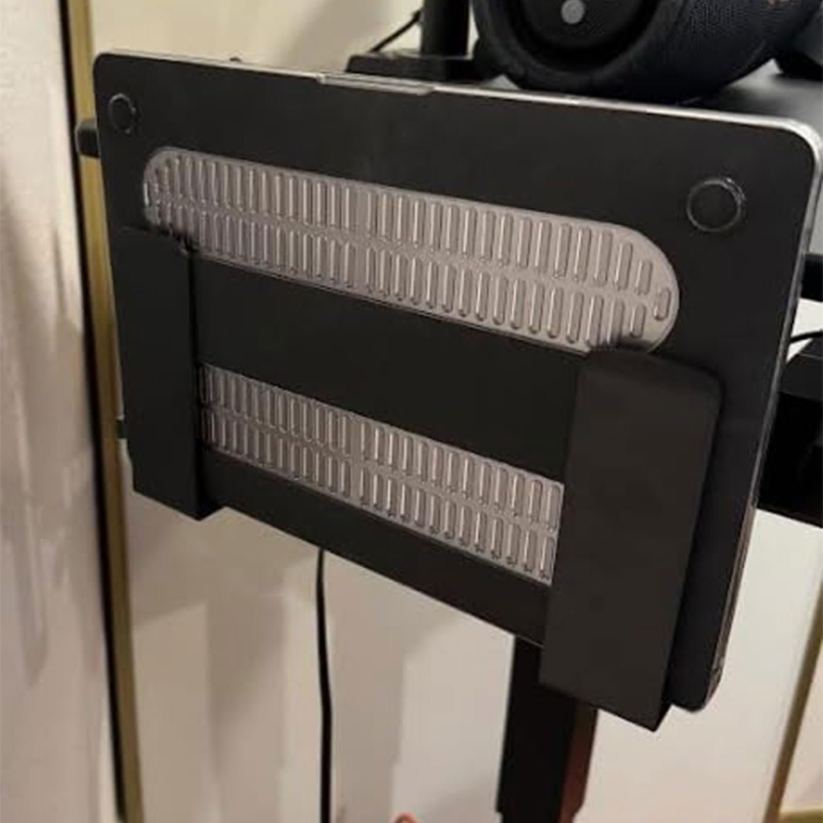 Настольный держатель для ноутбука для рабочих мест, нержавеющая сталь, место для хранения журналов, компактные аксессуары под стол, фото №6