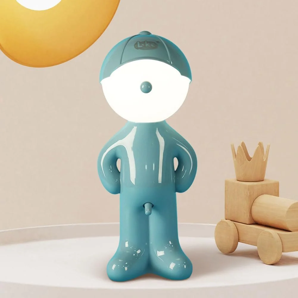 Настільна лампа Umikk Creative A Little Shy Man світлодіодна креативна з абажуром Синій, фото №7