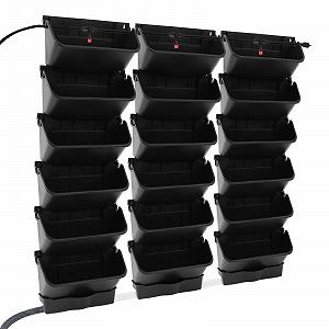 Набір кашпо з автовідливом для вертикального озеленення Black 100 x 100 x 14 см - Фото 1