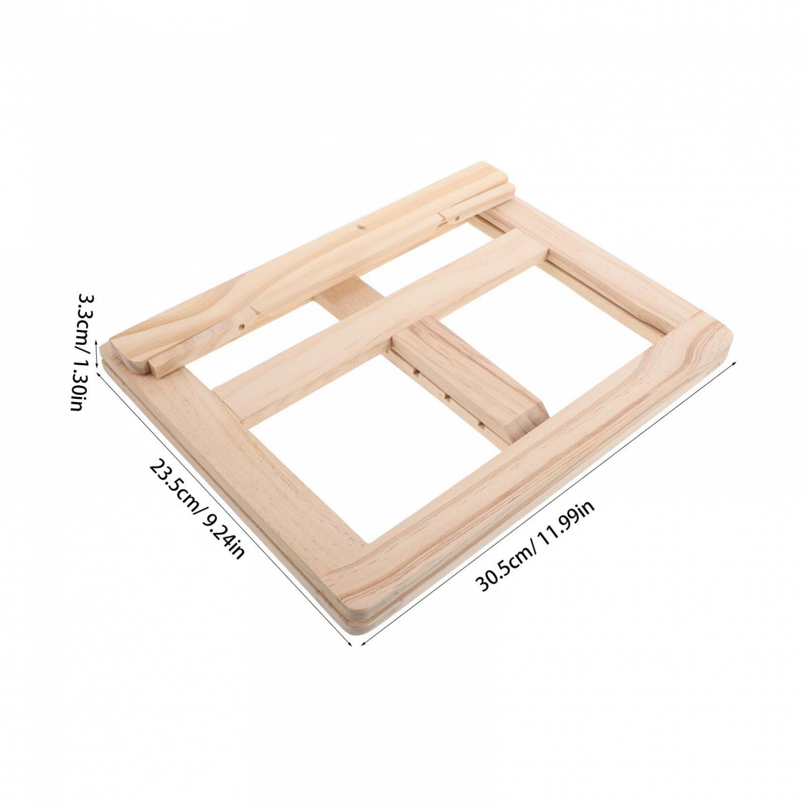 Регулируемая деревянная подставка для чтения складная с функцией охлаждения Эргономичная подставка для книг Планшетов и ноутбуков Компактный складной настольный органайзер, фото №2