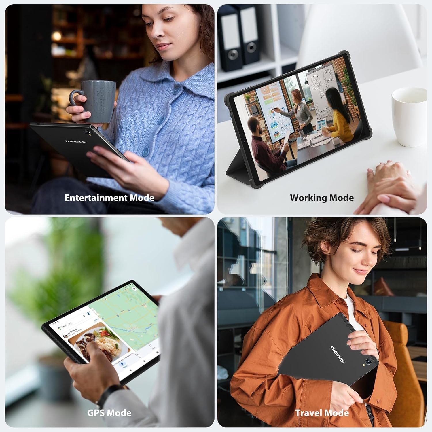 Планшет 10.4" Foruser P107 12+24/256Gb 4G 2-SIM 8 ядер Android 14 8000 mAh Чорний, фото №5