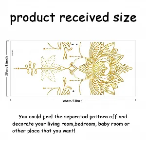 Наклейка на стіну SUPERDANT Golden Lotus Mandala Вінілова Золотиста synthetic.ua - Фото 1