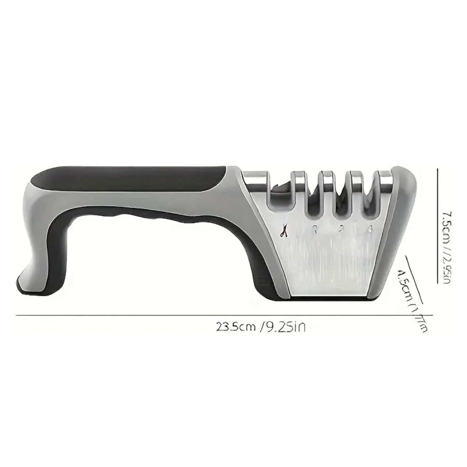 Точило для ножів 4 в 1 Професійна Багатофункціональна Кухонна Чорний Сріблястий, фото №2 Точило для ножів 4 в 1 Професійна Багатофункціональна Кухонна Чорний Сріблястий, фото №2