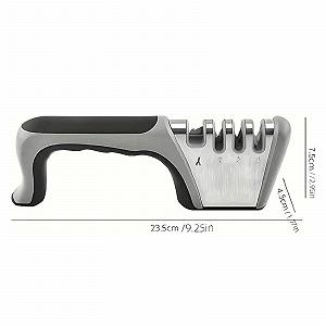 Точило для ножів 4 в 1 Професійна Багатофункціональна Кухонна Чорний Сріблястий synthetic.ua - Фото 1