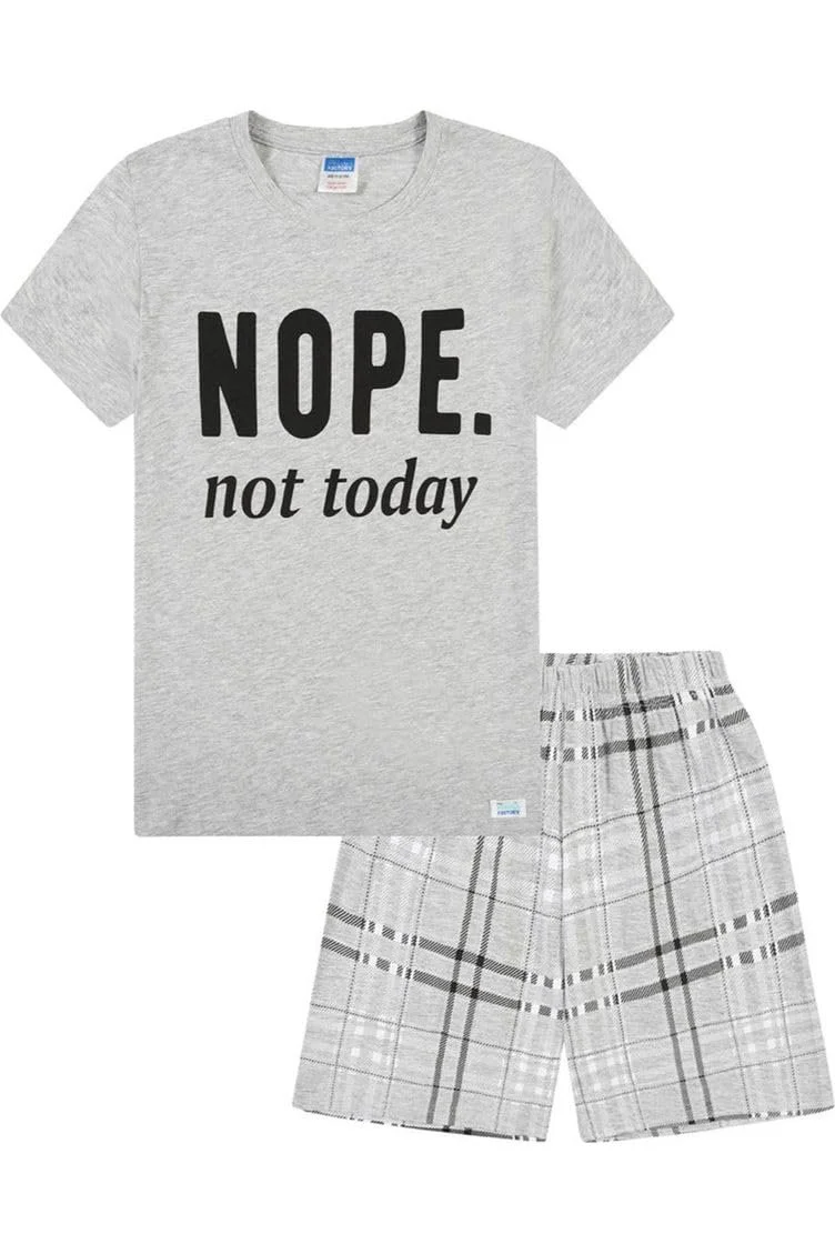 Піжама Cheeky Plaid Short Cotton Nope Not Today для дівчат, фото №1