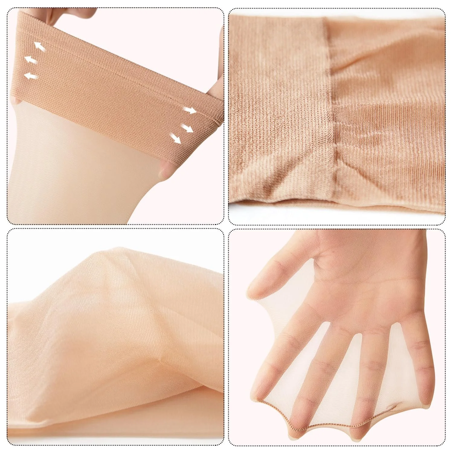 Півпанчохи 2 шт Модні жіночі шкарпетки до колін Тонкі прозорі, фото №2