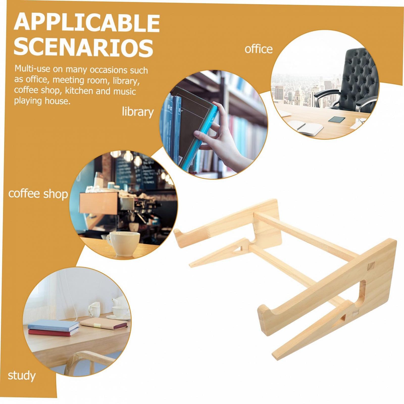 Підставка для ноутбука Sewroro, ергономічна, дерев'яна, портативна, для столу, фото №8