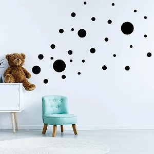 Набір наклейок на стіну Round Sky Dots 32 круги Чорний - Фото 1
