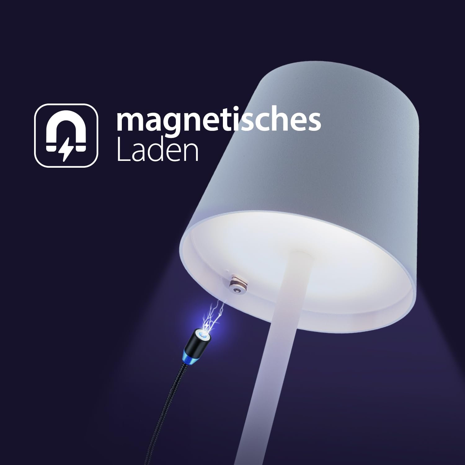 Настільна лампа SECURIT Feline LED Бездротова USB Біла, фото №3