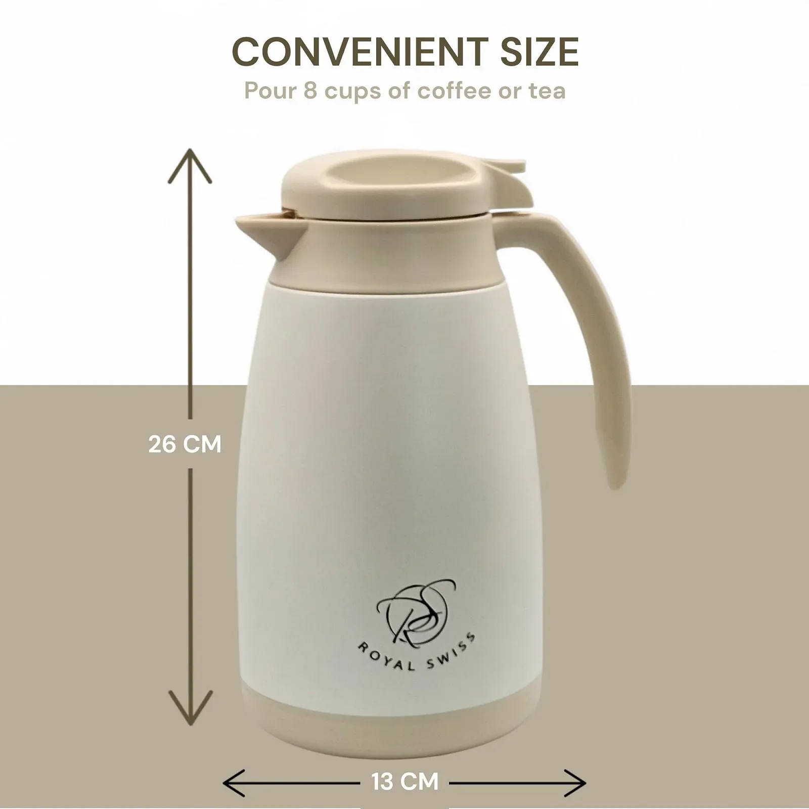 Термос-кавник Royal Swiss 2L з нержавіючої сталі з 24-годинною термоізоляцією для чаю та кави, фото №3