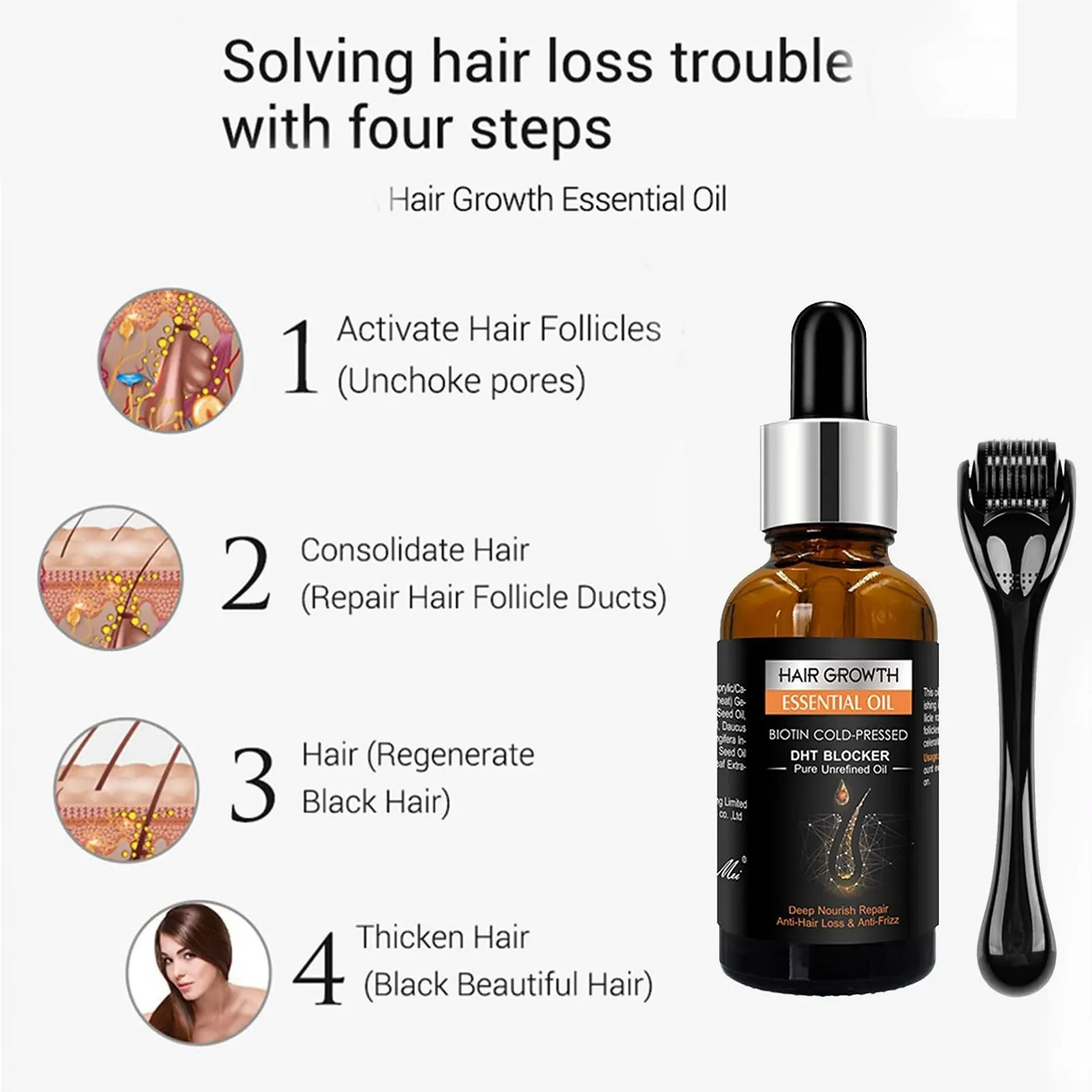 Сироватка Набір для росту волосся Derma Roller 0,5 мм, Імбирний набір для росту волосся, фото №7 Сироватка Набір для росту волосся Derma Roller 0,5 мм, Імбирний набір для росту волосся, фото №7