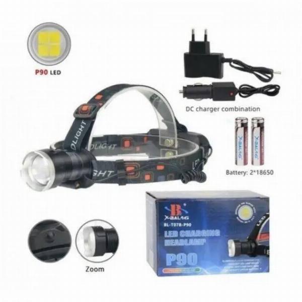 Фонарик налобный BL-T07B-P90, фото №1 Фонарик налобный BL-T07B-P90, фото №1