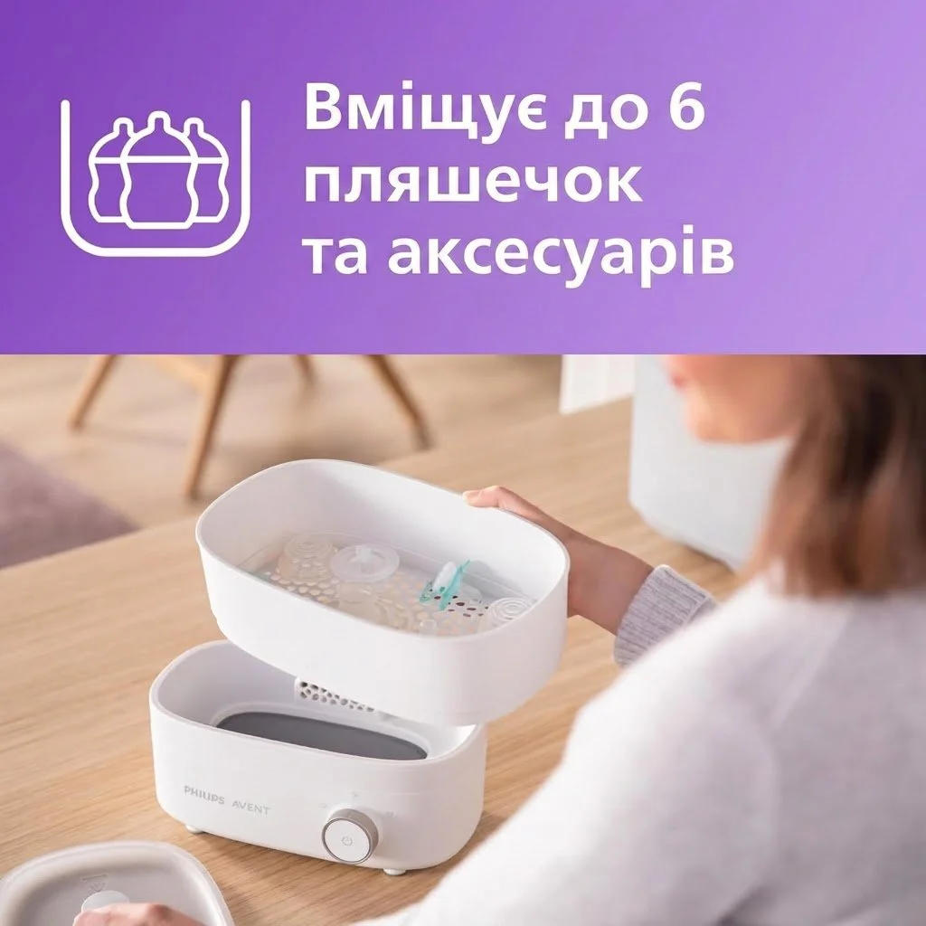 Стерилізатор для пляшечок і сушарка 4-в-1 Philips Avent Premium SCF293/00 / Білий, фото №5