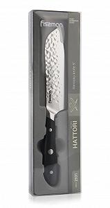 Кухонный нож Fissman Hattori hammered Сантоку 130 мм 2531 synthetic.ua - Фото 1