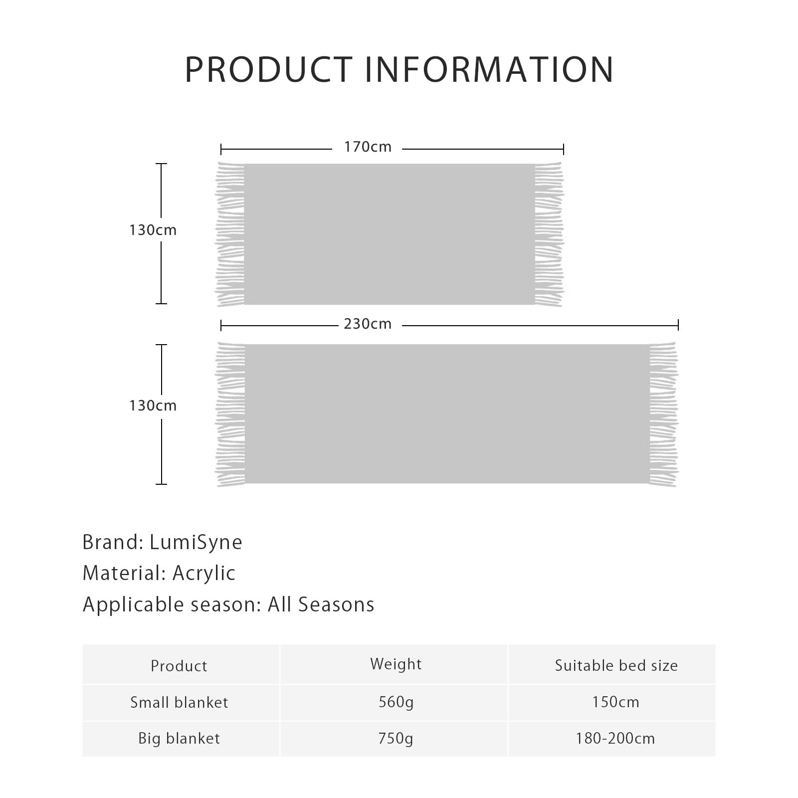Вязаний плед LumiSyne з китицями Однотонний Геометричний візерунок Плед для дивану ліжка 170 x 130 см, фото №7 Вязаний плед LumiSyne з китицями Однотонний Геометричний візерунок Плед для дивану ліжка 170 x 130 см, фото №7