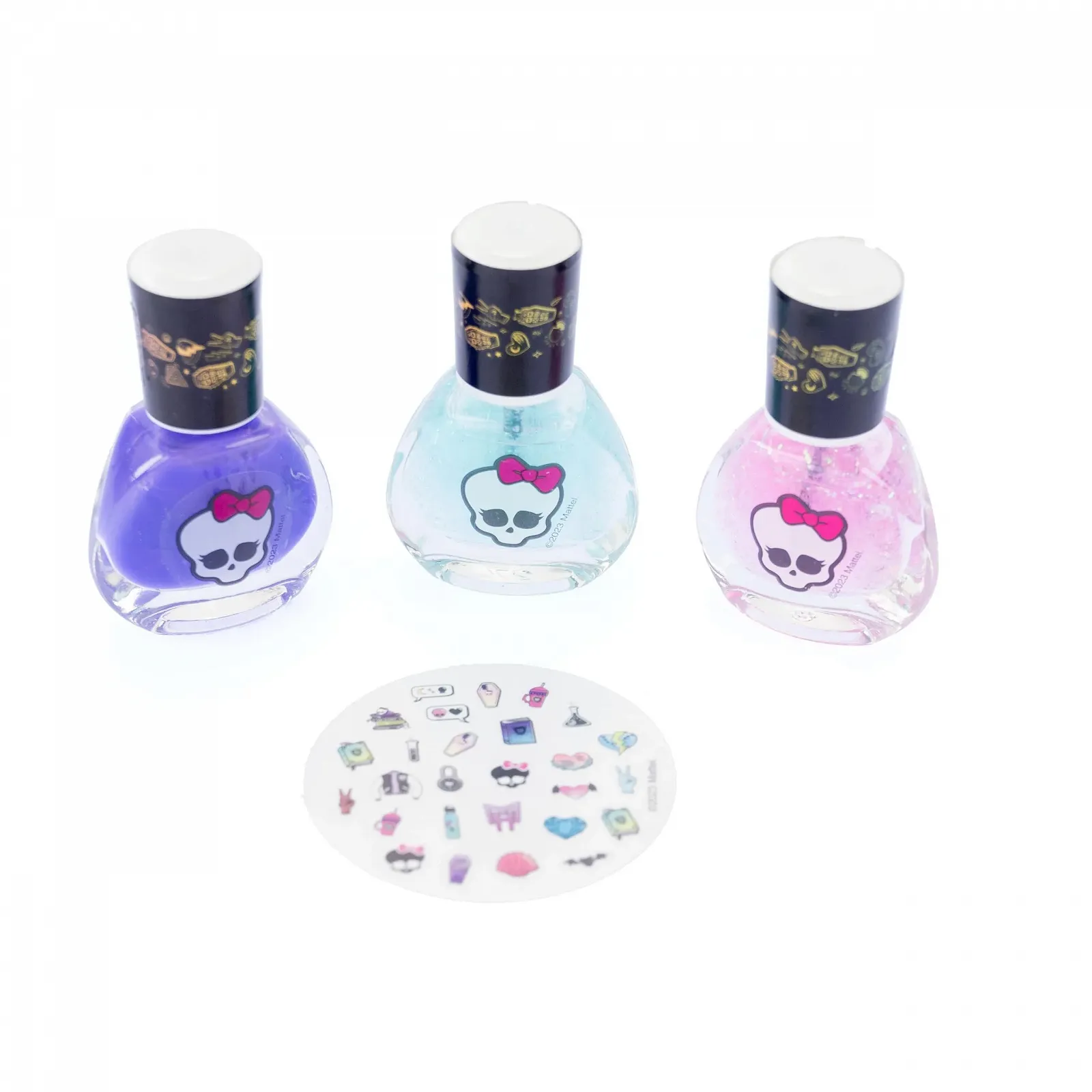 Набор для маникюра Nice Group Monster High 3 лака для ногтей и наклейки, фото №6