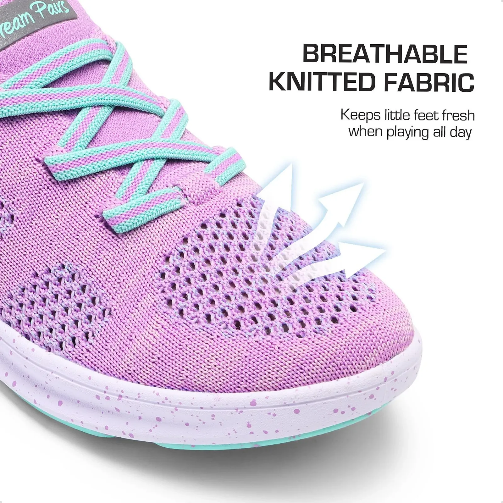 Кросівки DREAM PAIRS і дівчаток В'язані спортивні дихаючі легкі з низьким верхом нековзні для бігу, фото №5