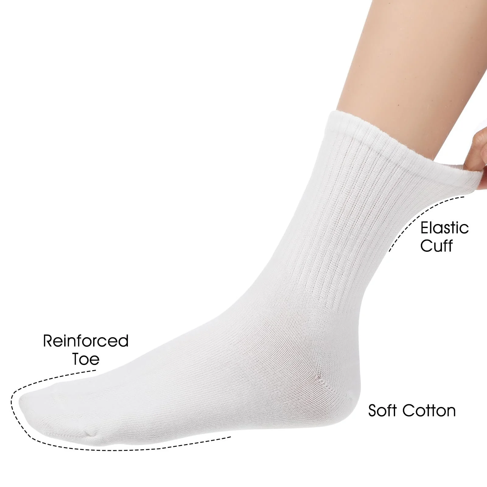 Шкарпетки Тенісні Жіночі Білі 3 пари, фото №4 Шкарпетки Тенісні Жіночі Білі 3 пари, фото №4