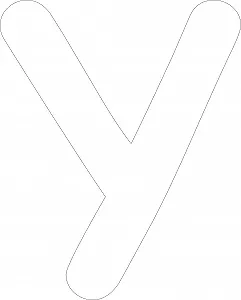 Наклейка Kleckerliese Alphabet Letters Буква Y 26 см самоклеюча для стін вікон дверей - Фото 1