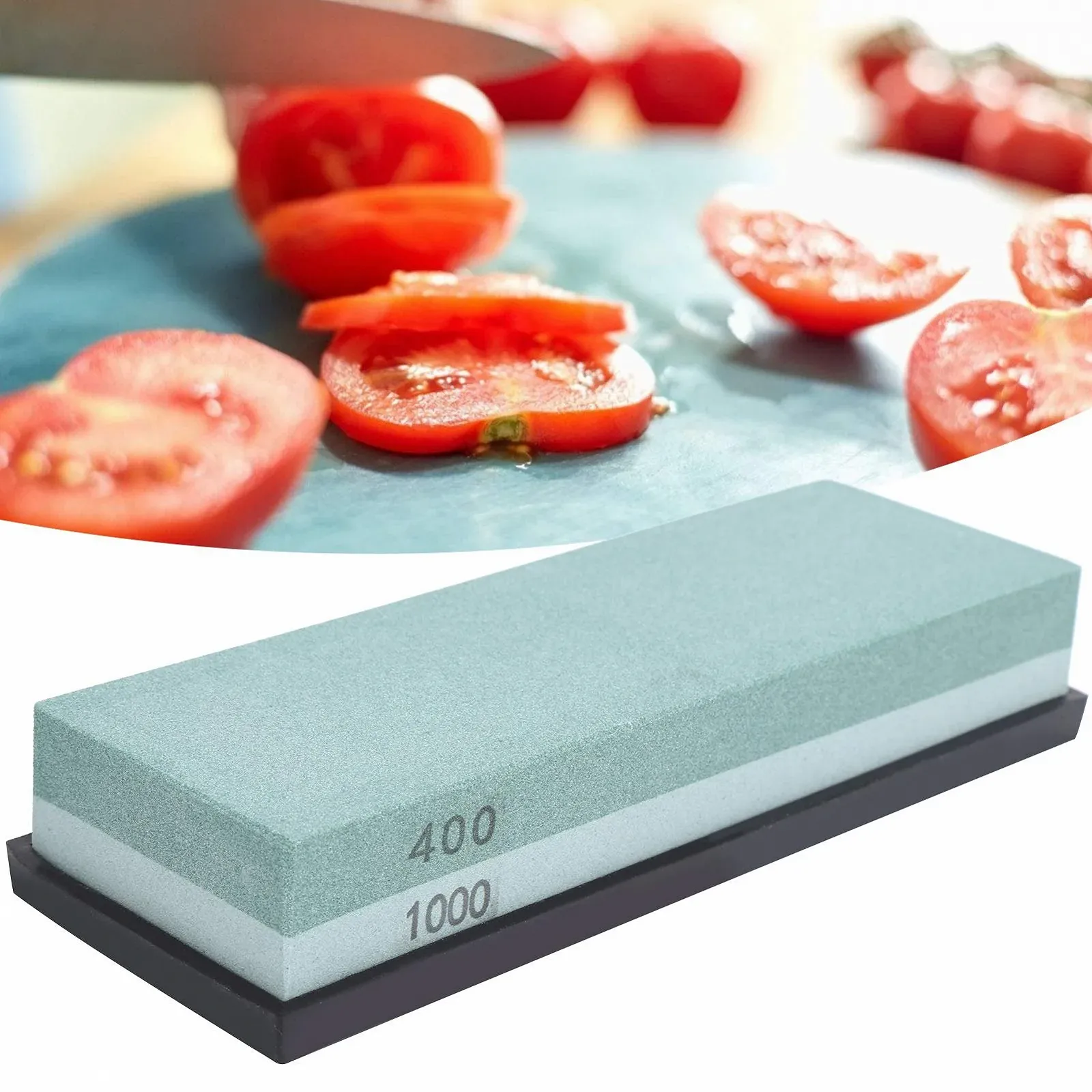 Точильный камень двухсторонний White Corundum 400/1000 Grit с базой, фото №7