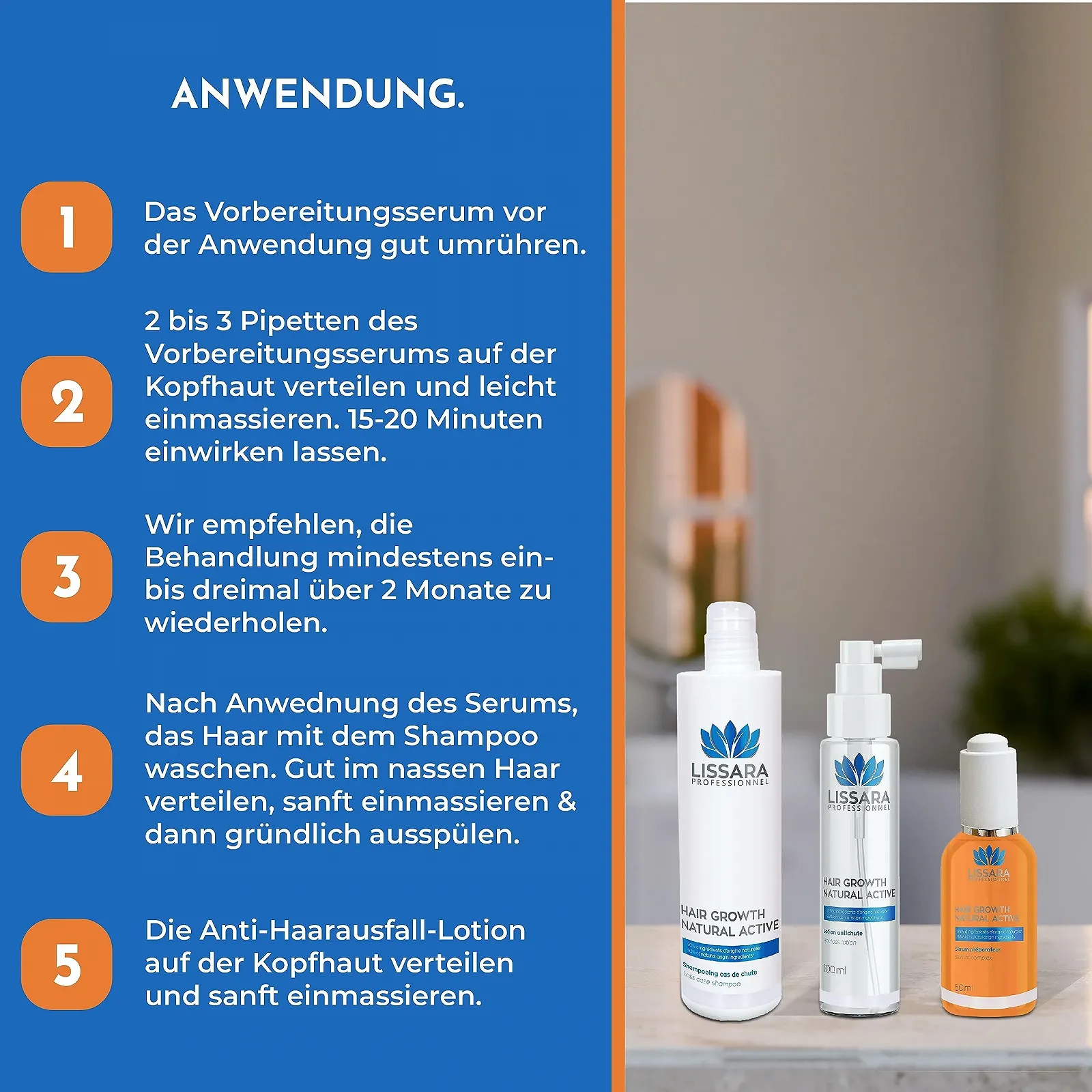 Шампунь Lissara 200 мл, Лосьйон 100 мл, Сироватка 50 мл, фото №5