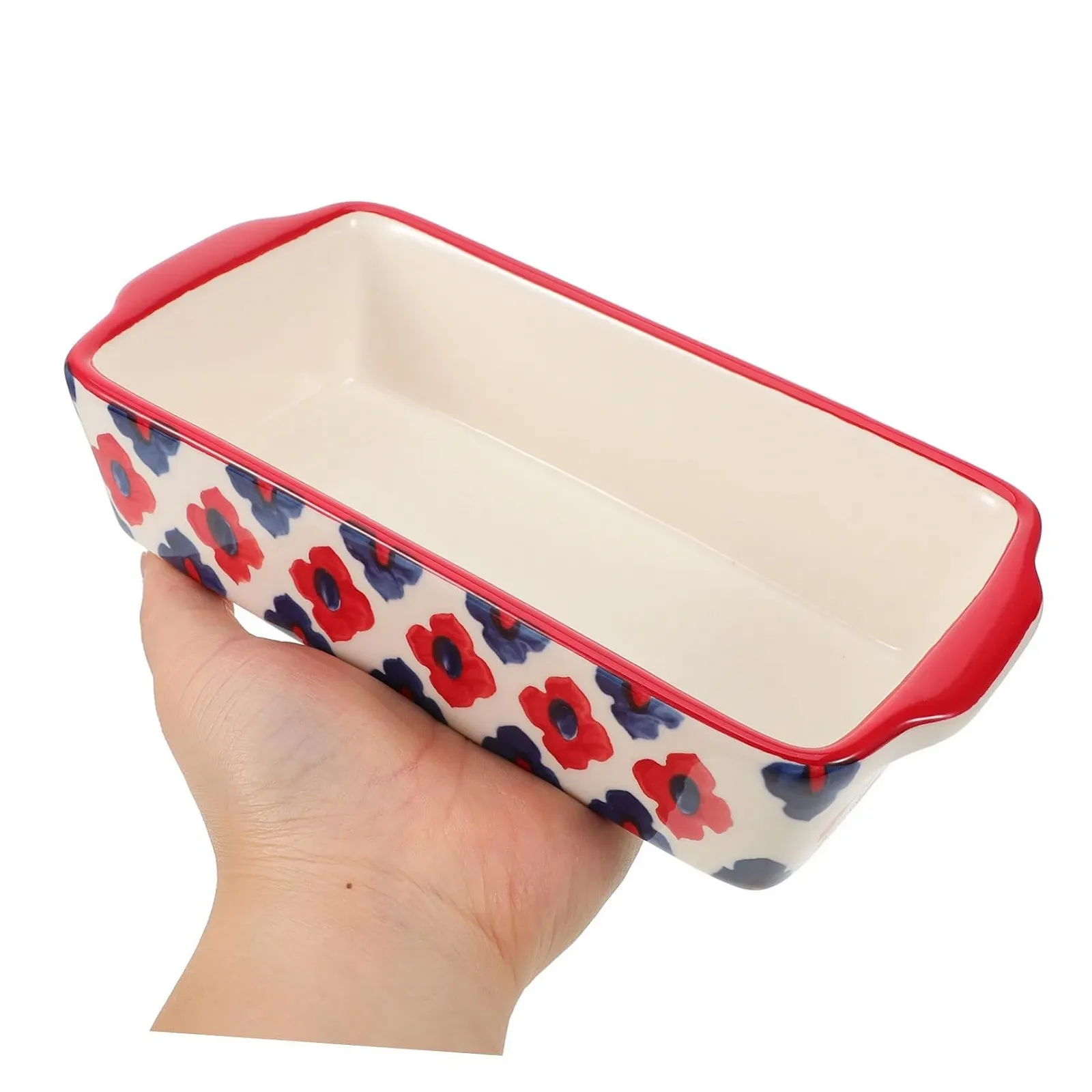 Прямоугольная керамическая форма для запекания с двумя ручками, жаропрочная и устойчивая к царапинам, фото №2