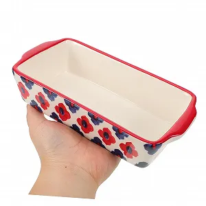 Прямоугольная керамическая форма для запекания с двумя ручками, жаропрочная и устойчивая к царапинам synthetic.ua - Фото 1