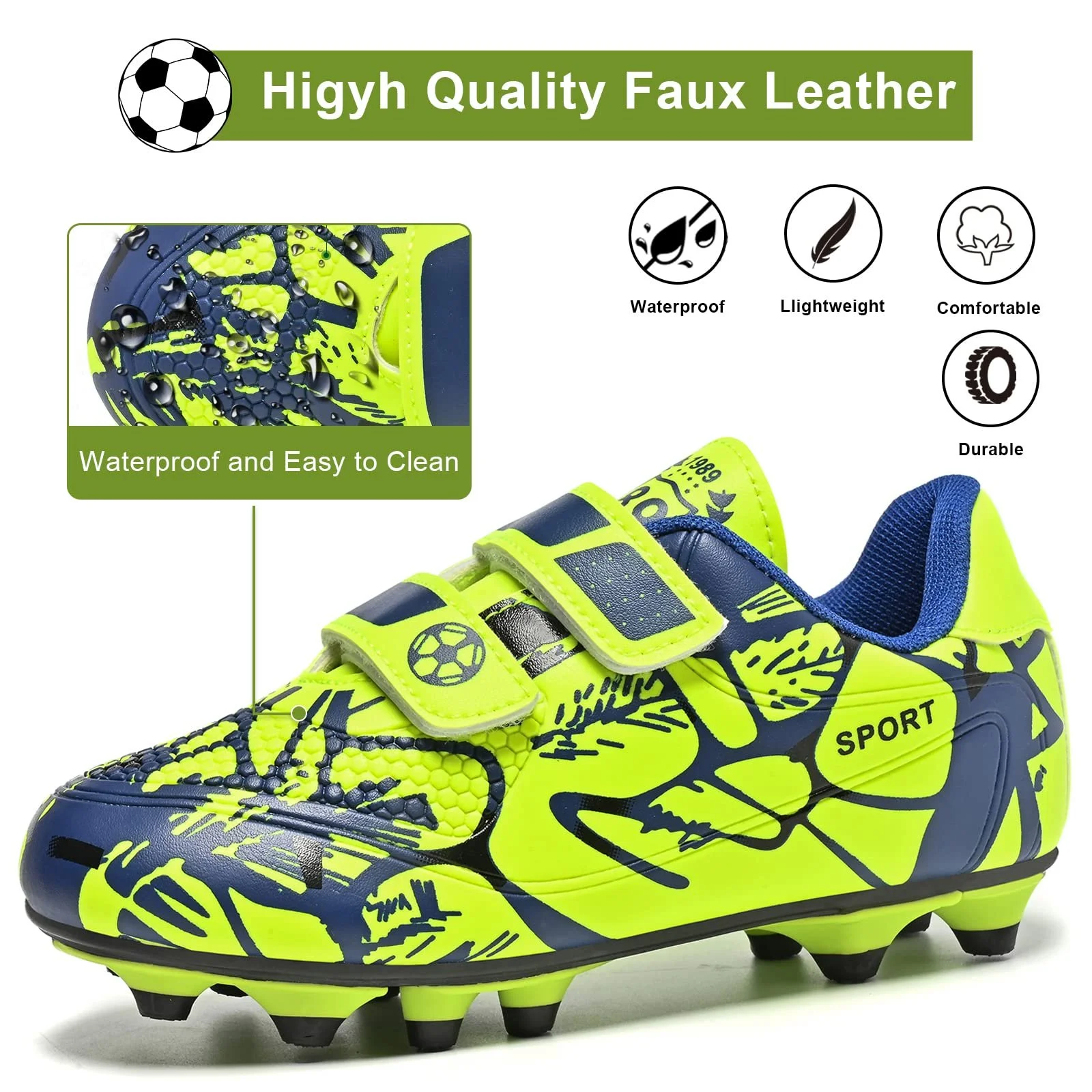 Футбольные бутсы детские унисекс, дышащие, легкие, нескользящие, размер 28-37, фото №3