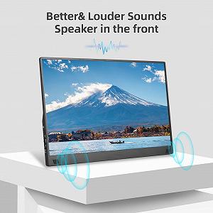 Портативний монітор SYNCO 15.6 Inch 1080P IPS Екран з вбудованими динаміками та смарт-чохлом synthetic.ua - Фото 1