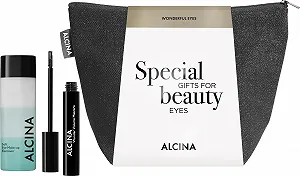 Набір подарунковий ALCINA Wonderful Eyes - Wonder Volume Mascara, Засіб для зняття макіяжу з очей, Туш для максимального об'єму, Засіб для ніжного очищення - Фото 1