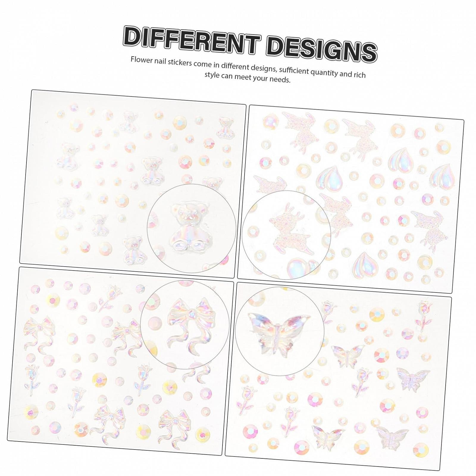 Украшения для ногтей Healvian 4 лепестка со стразами для DIY маникюра. Небольшие украшения для нейл-арта, украшения для ногтей для женщин и рукоделия, фото №4