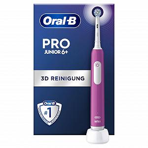 Зубна щітка електрична Oral-B Pro Junior для дітей від 6 років, з датчиком тиску, 3 режими чищення, включаючи делікатний, м'яка щетина та таймер, фіолетова - Фото 1