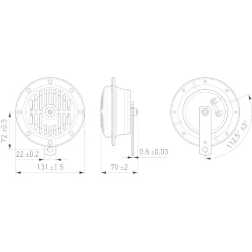 Сигнал звуковой HELLA 3CA 004 811-001 для KÄSSBOHRER MACK CASE IH, фото №2