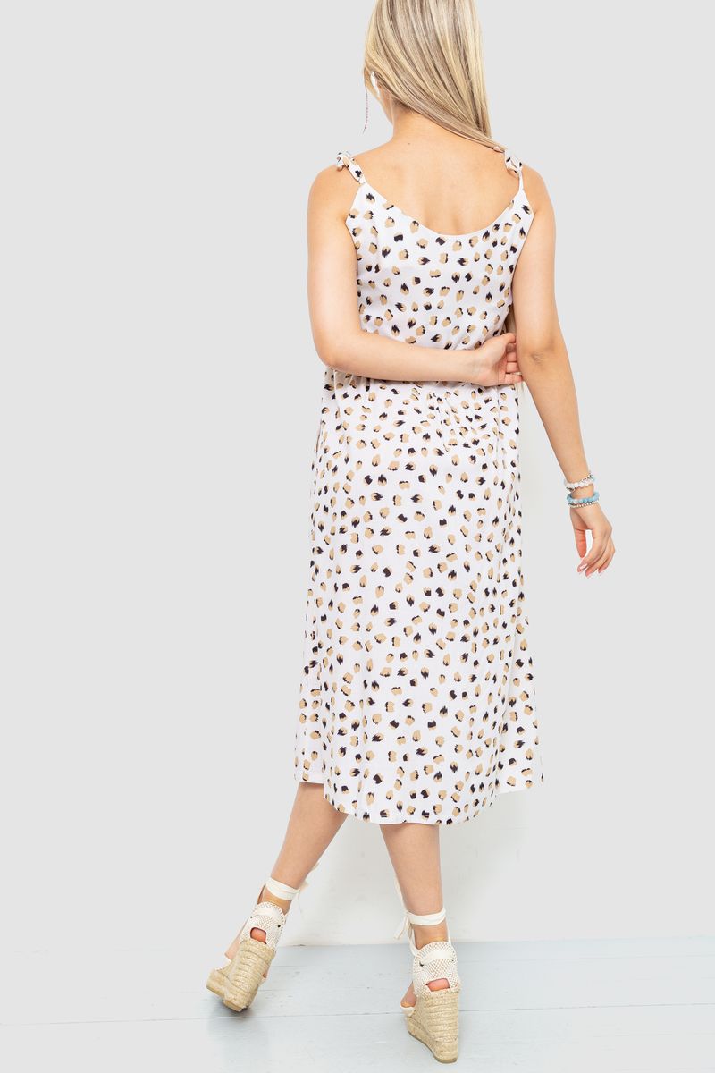 Сарафан з друкованим кольором молочний 102R333-1, фото №4