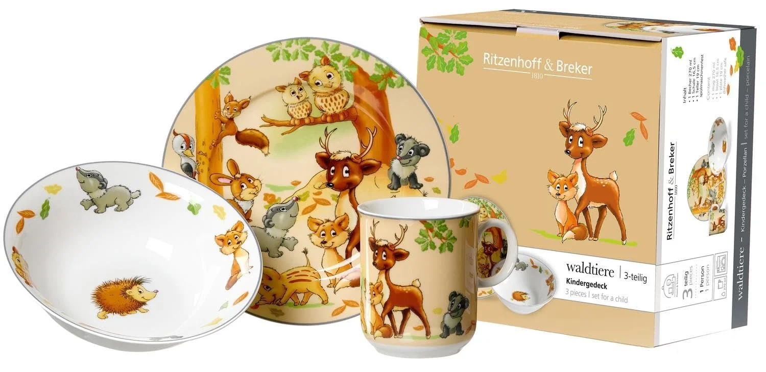Набор детской посуды Ritzenhoff & Breker Woodland Animals, 3 предмета, фото №1 Набор детской посуды Ritzenhoff & Breker Woodland Animals, 3 предмета, фото №1