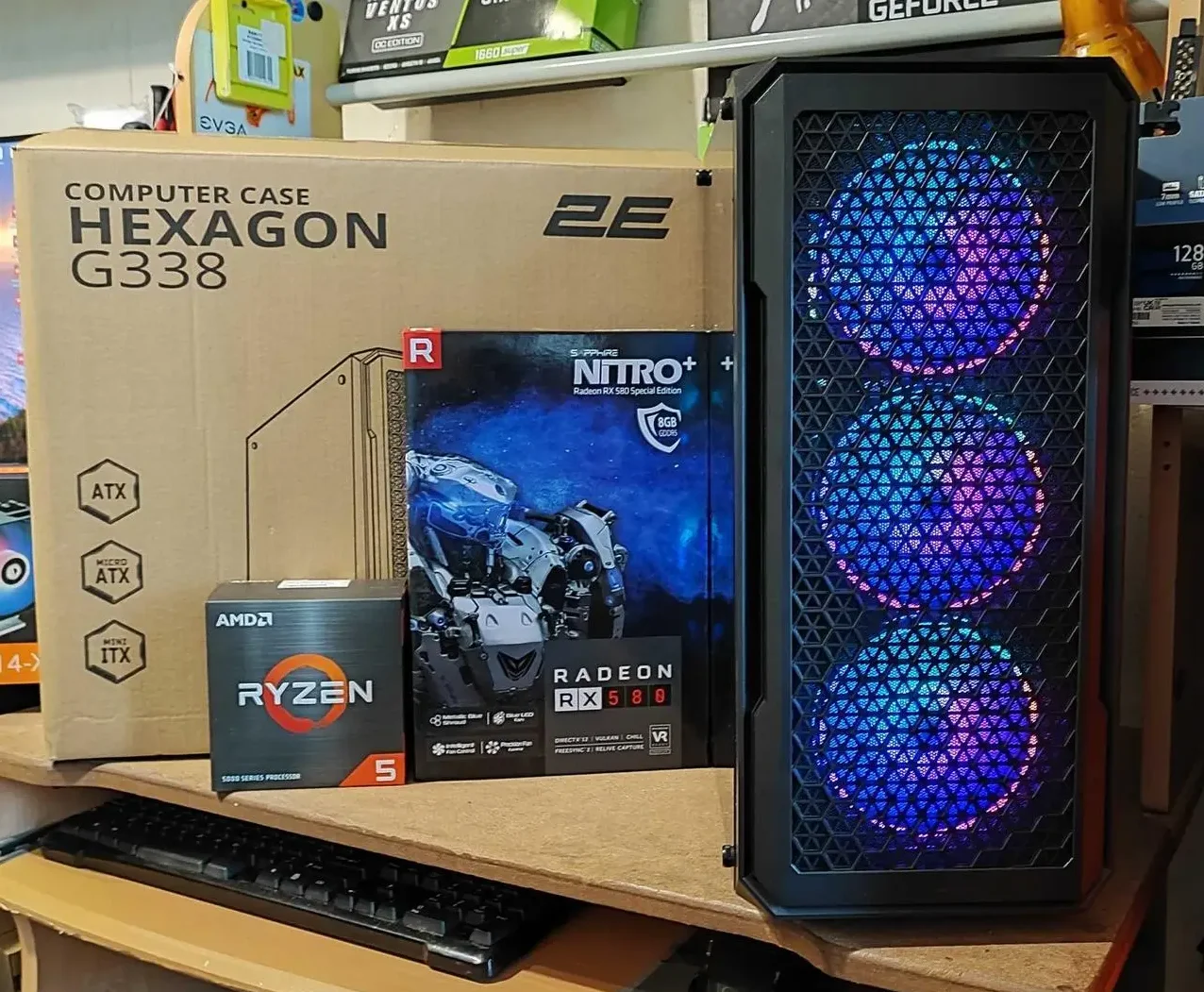 Игровой компьютер RYZEN 5 3600 4.2GHZ, RX 580 8GB, 16GB DDR4, SSD M.2 256GB, HDD 1TB, фото №2 Игровой компьютер RYZEN 5 3600 4.2GHZ, RX 580 8GB, 16GB DDR4, SSD M.2 256GB, HDD 1TB, фото №2