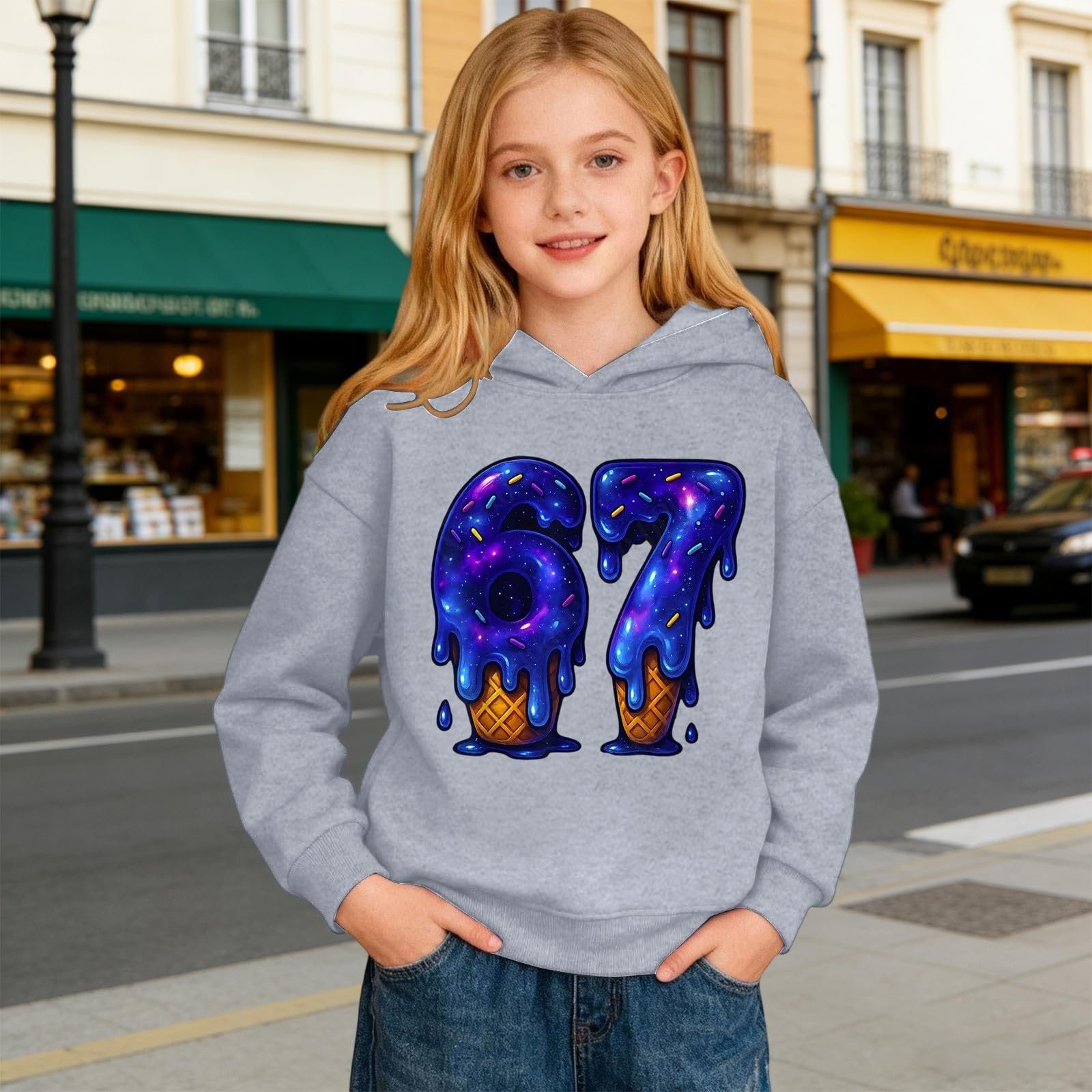 Дитячий Пуловер 67 З принтом цифр, фото №3