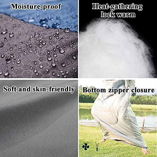 Спальний мішок для кемпінгу Cold and Warm Portable Double для використання в приміщенні та на вулиці утеплений з компресіонним мішком сірий, фото №6