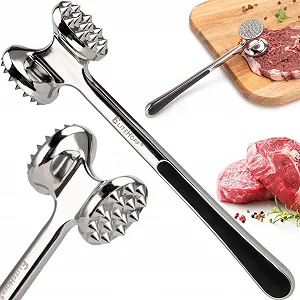 Молоток для мяса EliteHoff с резиновой ручкой двухсторонний можно мыть в посудомоечной машине - Фото 1