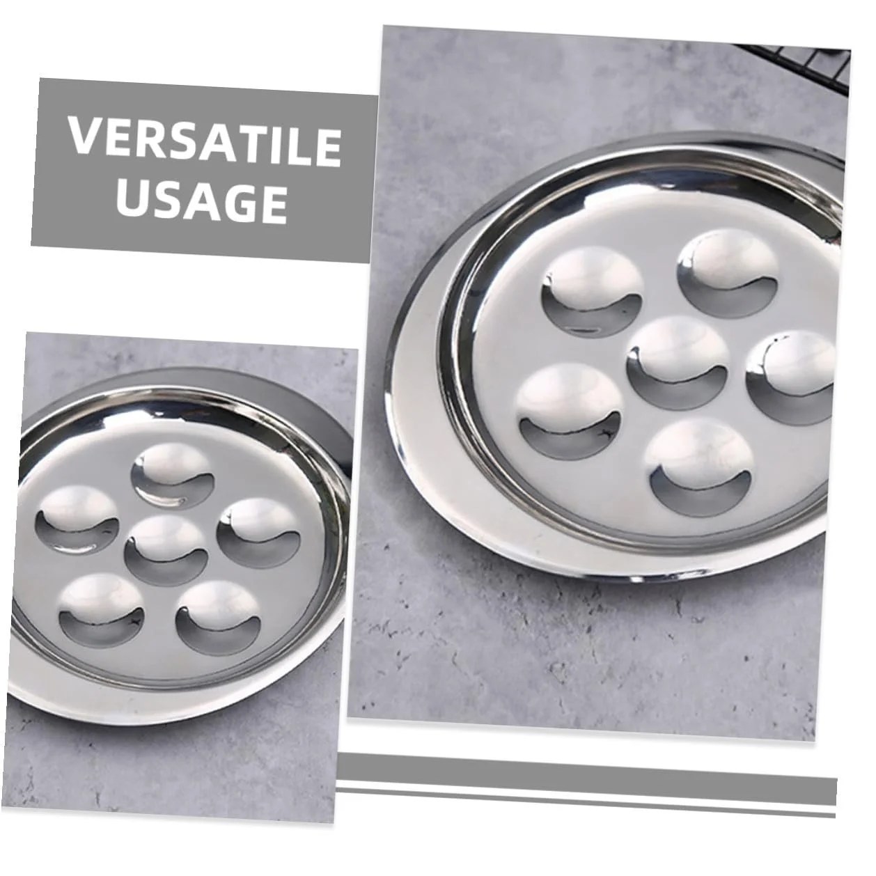 Блюдо для равликів VANZACK 2 шт. нержавіюча сталь термостійке з великим відділенням для запікання та відділенням для яєць, фото №3