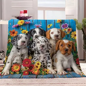 Покривало Флісове 130x150 см Візсла та ромашки - Фото 1