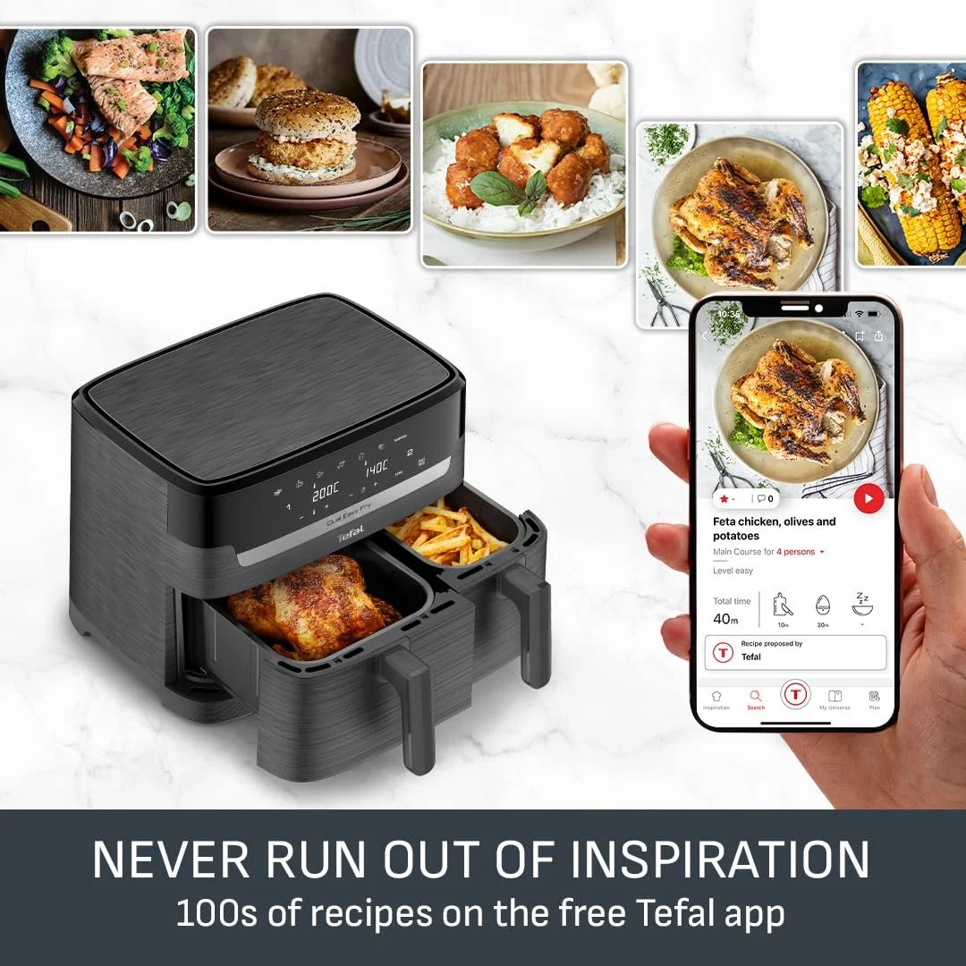 Мультипечь Tefal Easy Fry Digital Double Zone 2 ящика 8.3 л 8 в 1 антипригарная Extra Crispy, фото №5 Мультипечь Tefal Easy Fry Digital Double Zone 2 ящика 8.3 л 8 в 1 антипригарная Extra Crispy, фото №5